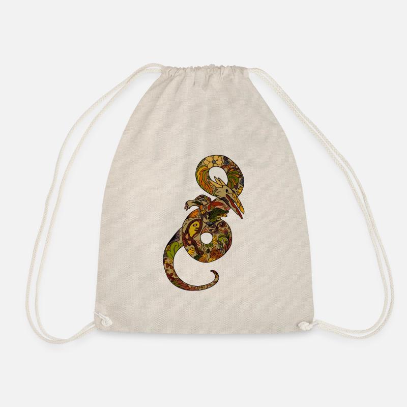 Old school dragon - Drawstring Bag - nature