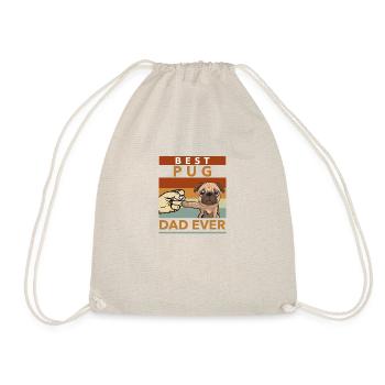 Mops Dad Vater Hund Herrchen lustiger pug Vatertag - Turnbeutel - Natur - Vorne