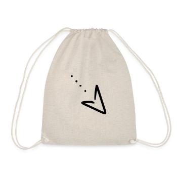 Arrow drawing sketch black - Drawstring Bag - nature - Front
