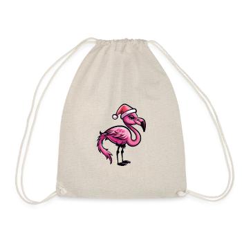 Flamingo Weihnachten - Turnbeutel - Natur - Vorne