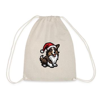Border Collie Chien Noël - Sac de sport léger - nature - Devant