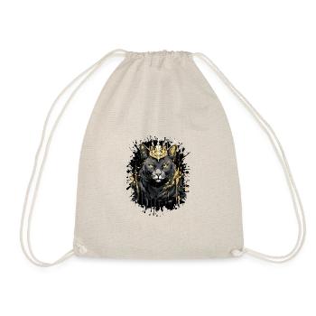 Katze Symbol Kopf Porträt Krone - Turnbeutel - Natur - Vorne