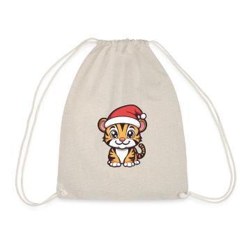 Tiger Weihnachten Christmas - Drawstring Bag - nature - Front