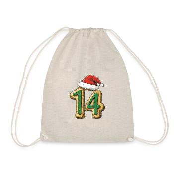 14 Zahl Weihnachten - Turnbeutel - Natur - Vorne