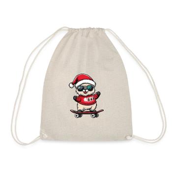 Alpaca Llama Christmas Funny - Drawstring Bag - nature - Front