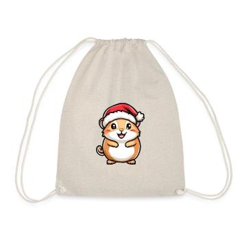 Hamster Christmas Cute - Drawstring Bag - nature - Front