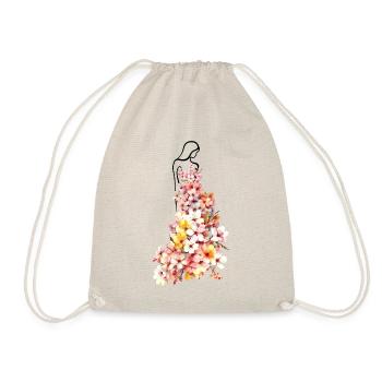 Lady Flower in flower dress - Drawstring Bag - nature - Front