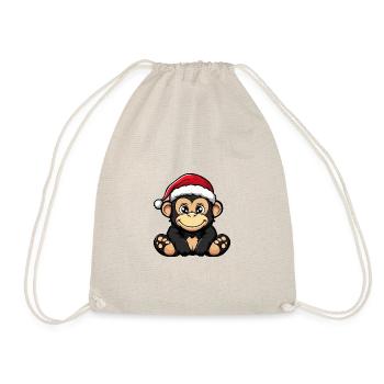 Monkey Christmas Cute - Drawstring Bag - nature - Front