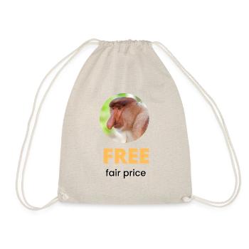 Free fair price | Black text - Drawstring Bag - nature - Front