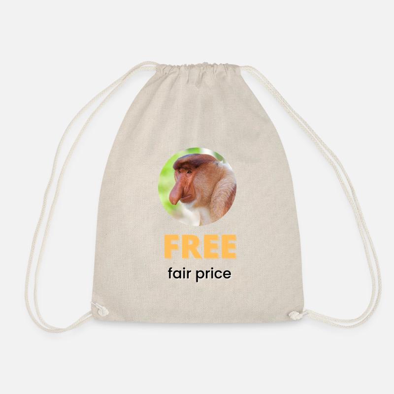 Free fair price | Black text - Drawstring Bag - nature