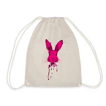 Hase Pink - Turnbeutel - Natur - Vorne