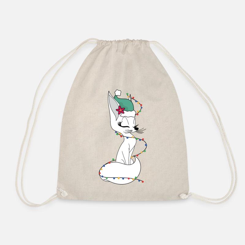 Winter White Fox has customized - Drawstring Bag - nature