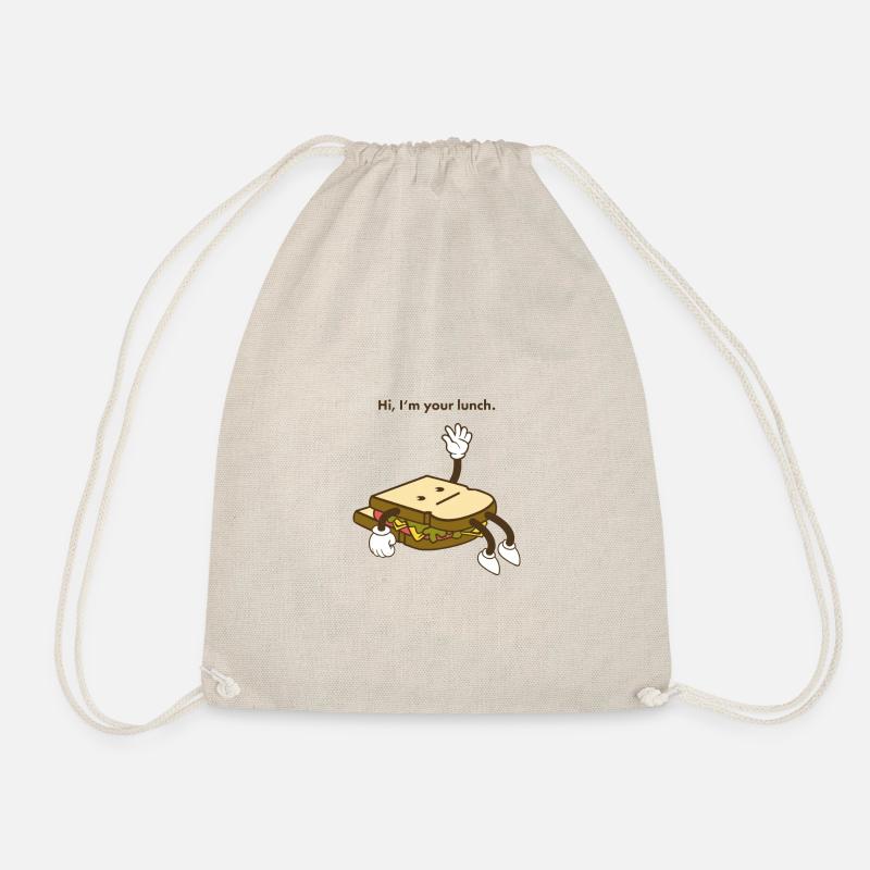 Hi, I'm your lunch - Drawstring Bag - nature