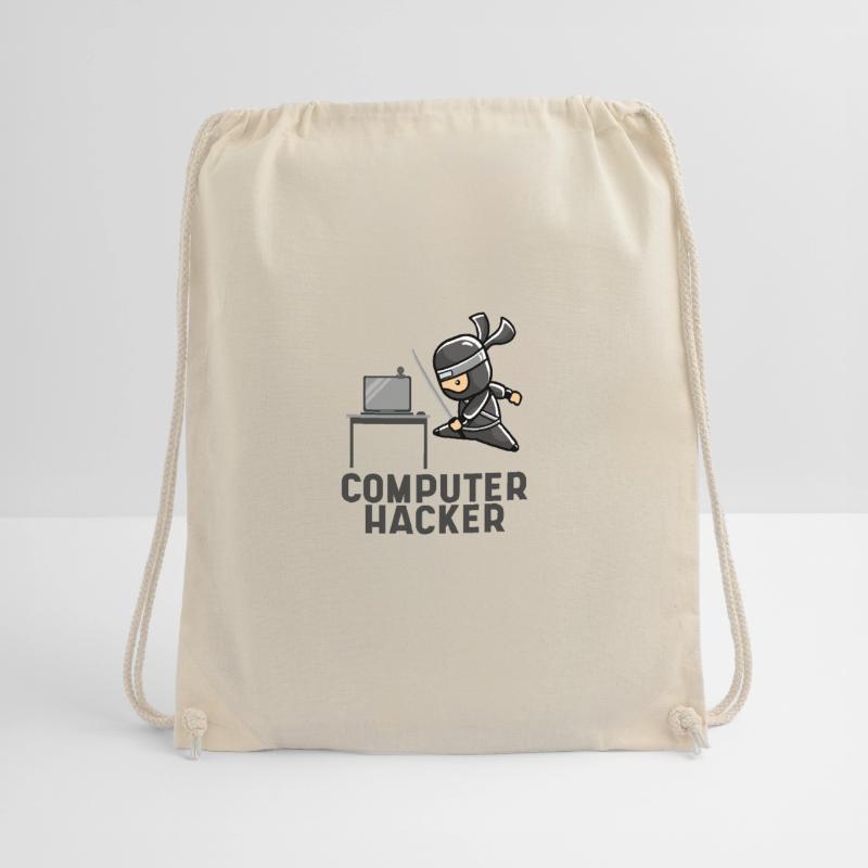 Computerhacker Ninja Laptop geschenk Programmierer Turnbeutel