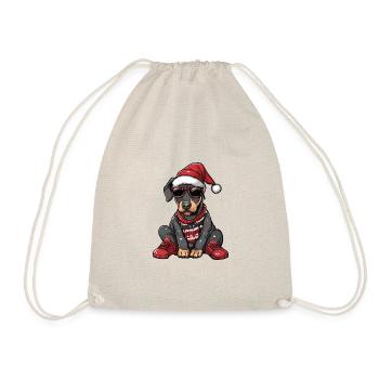 Doberman Dog Christmas Ugly Christmas - Drawstring Bag - nature - Front