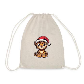 Leopard Weihnachten Christmas - Drawstring Bag - nature - Front
