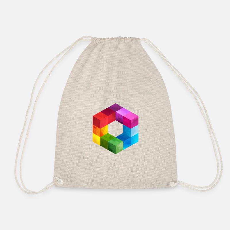 cube - Drawstring Bag - nature