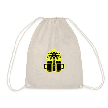 Bier Palmen Strand - Turnbeutel - Natur - Vorne