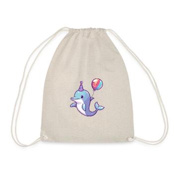 Dolphin Birthday Comic - Drawstring Bag - nature - Front