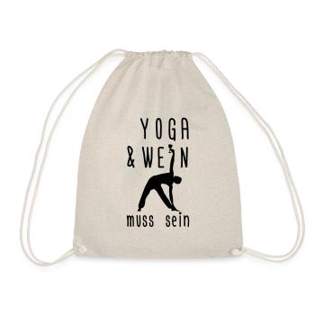 Yoga & Wein muss sein - Turnbeutel - Natur - Vorne