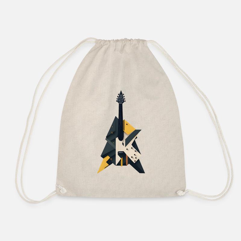 Geometric Guitar - Drawstring Bag - nature