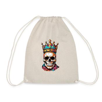 Totenkopf mit Krone - Turnbeutel - Natur - Vorne