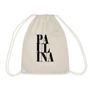 Paulina Name Vorname Moderne Schrift Wort Art - Turnbeutel - Natur - Vorne