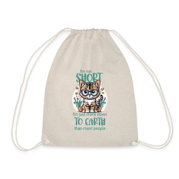 I'm not short.- For cat lovers - Drawstring Bag - nature - Front