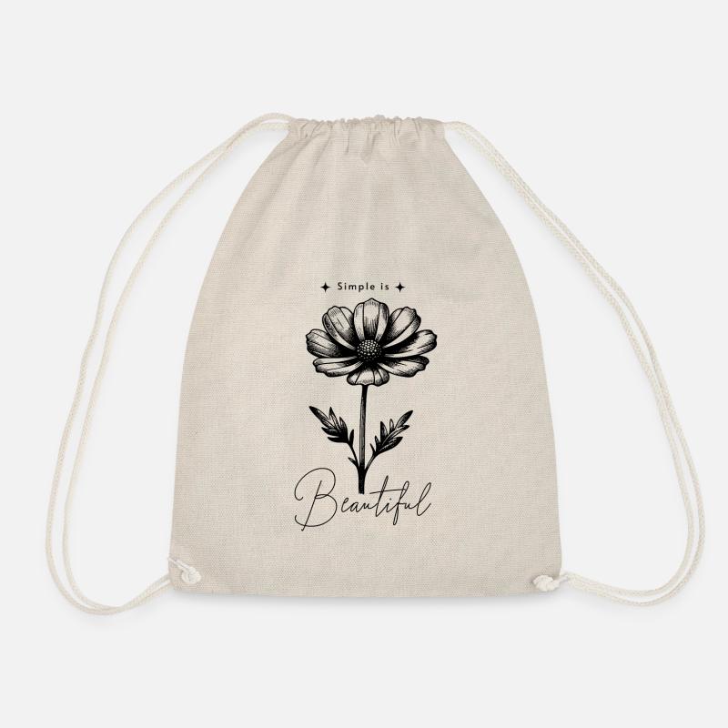 Simple is beautiful Flower - Turnbeutel - Natur