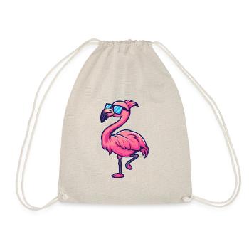 Flamingo Cool Comic - Turnbeutel - Natur - Vorne