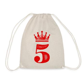 5 Number crown - Drawstring Bag - nature - Front