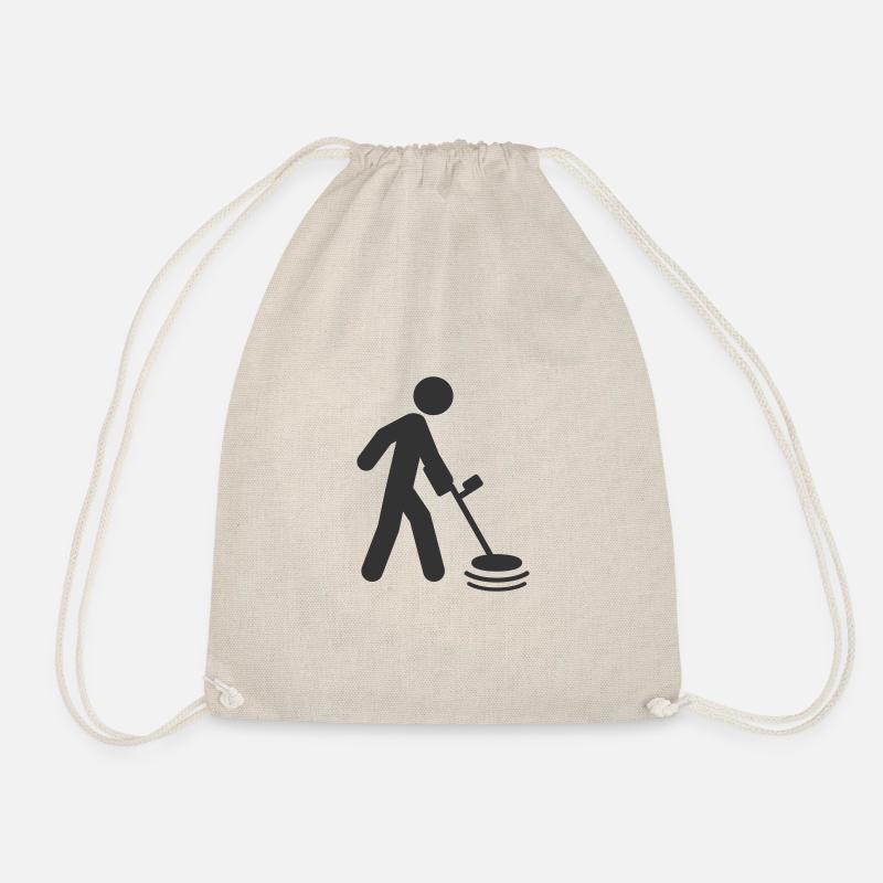 metal detector man human icon symbol - Drawstring Bag - nature