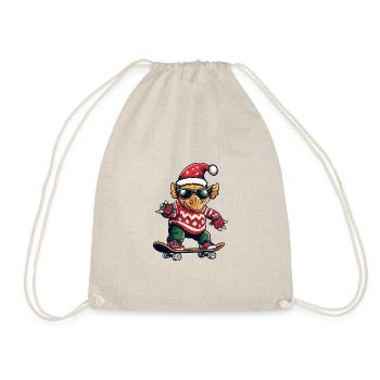 Dinosaur triceratops Christmas Funny - Drawstring Bag - nature - Front