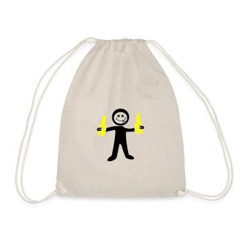 Beer stick figure - Drawstring Bag - nature - Front