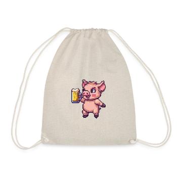Porc Bière Pixel - Sac de sport léger - nature - Devant