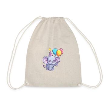 Elephant Birthday Comic - Drawstring Bag - nature - Front