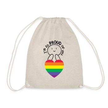 LGBT Pride Month Rainbow Love-i'm so proud of you - Drawstring Bag - nature - Front