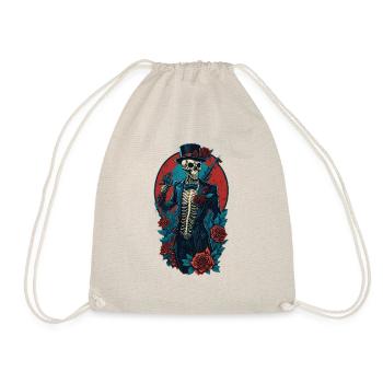Squelette avec costume et chapeau et roses Cool Comic - Sac de sport léger - nature - Devant