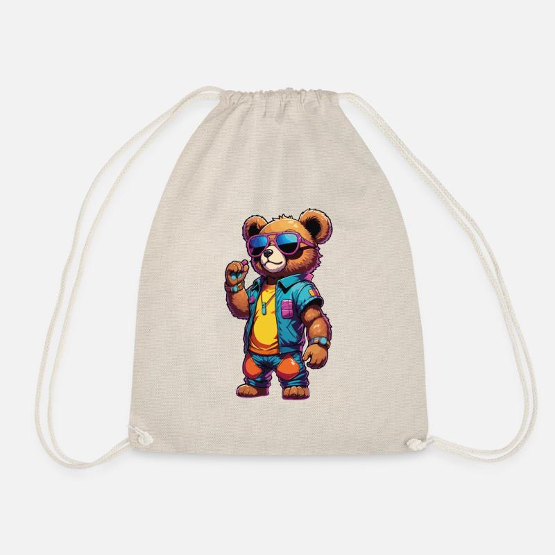Retro Teddy - Turnbeutel - Natur
