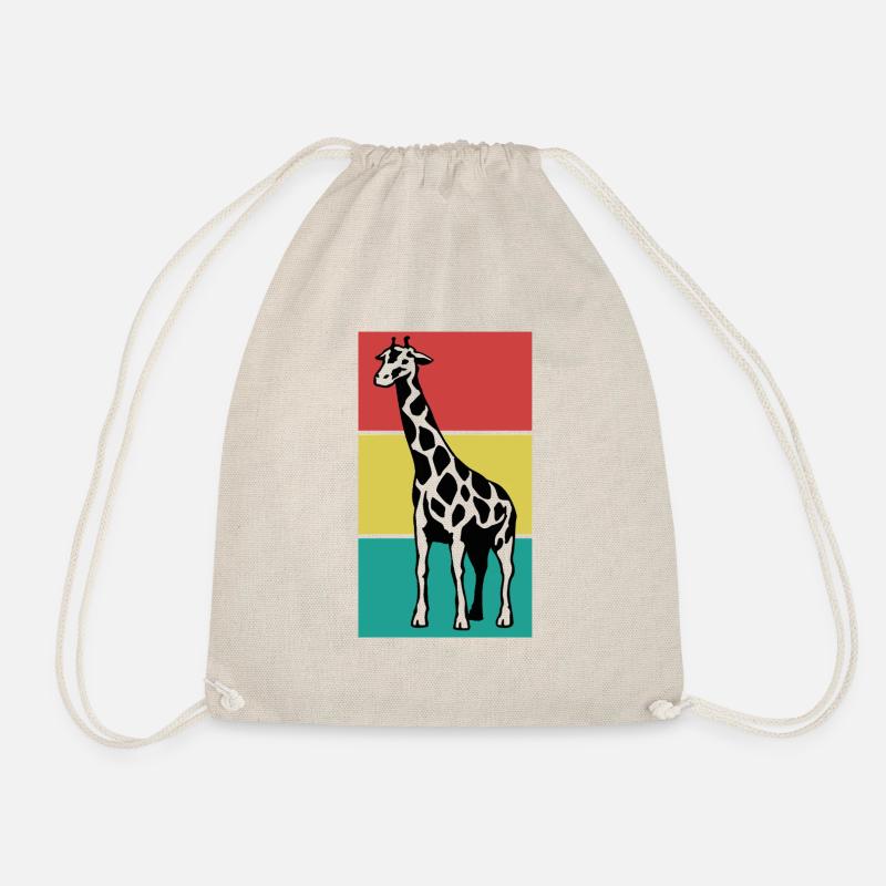 GIRAFFE on a colored background - Drawstring Bag - nature