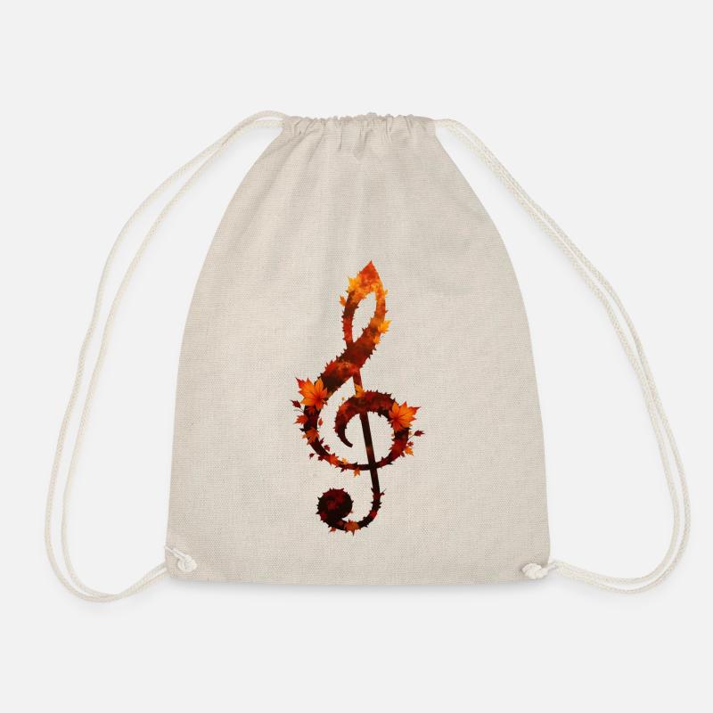 Autumn Treble Clef - Drawstring Bag - nature