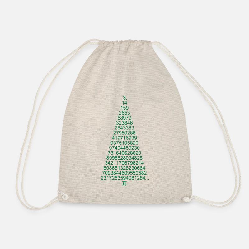 Christmas Christmas tree Pi math - Drawstring Bag - nature
