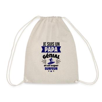 Papa génial & surfeur – idée fête des pères - Sac de sport léger - nature - Devant