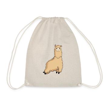Sweet jumping alpaca flying jumping llama - Drawstring Bag - nature - Front