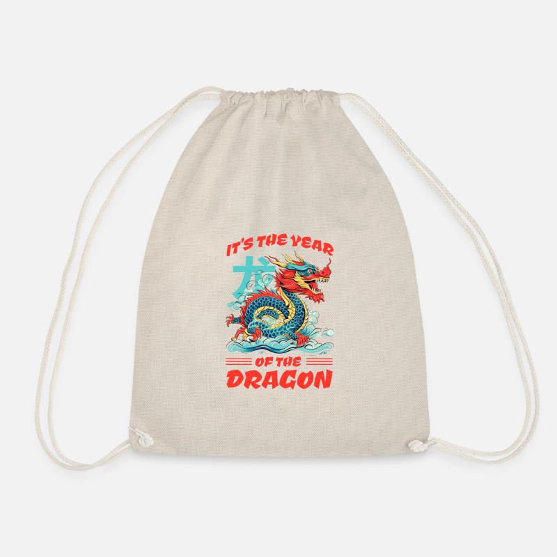 Chinesisches Neujahr Drache Vietnam I Geschenk - Turnbeutel - Natur