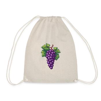 Grapes Pixel Gamer - Drawstring Bag - nature - Front