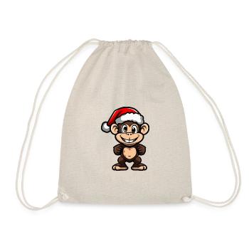Monkey Christmas - Drawstring Bag - nature - Front