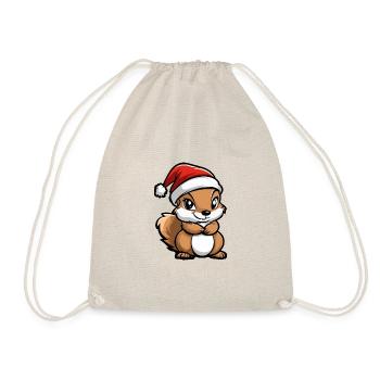 Squirrel Christmas Christmas - Drawstring Bag - nature - Front