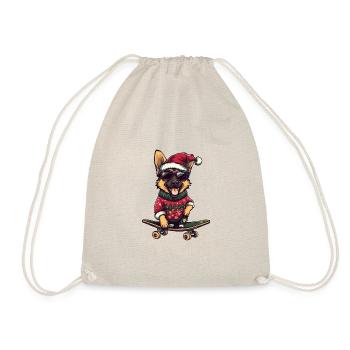 German Shepherd Christmas Funny - Drawstring Bag - nature - Front
