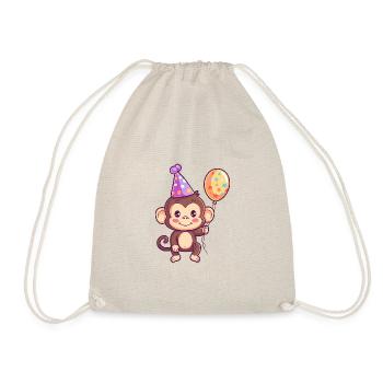 Monkey Birthday Baby - Drawstring Bag - nature - Front